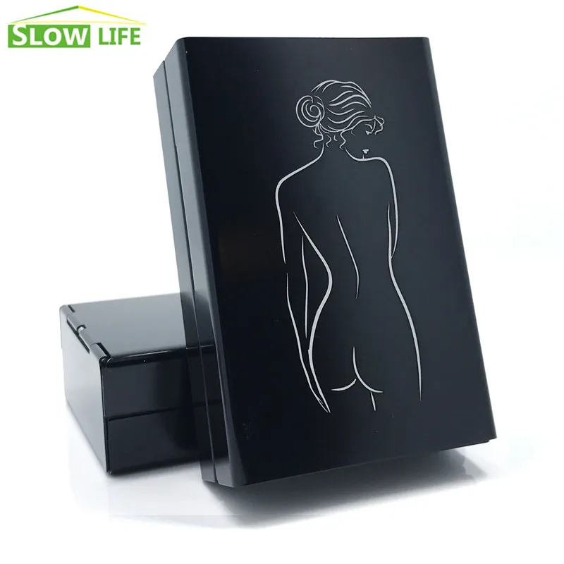 Лазерная гравировка Сексуальная Женская 20 портсигар Новинка металлическая