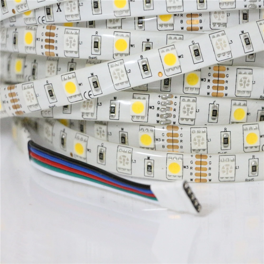 5 м Светодиодная лента 5050 RGBW RGBWW DC12V 60 светодиодов/м RGB + белый/RGB теплый белый Гибкая