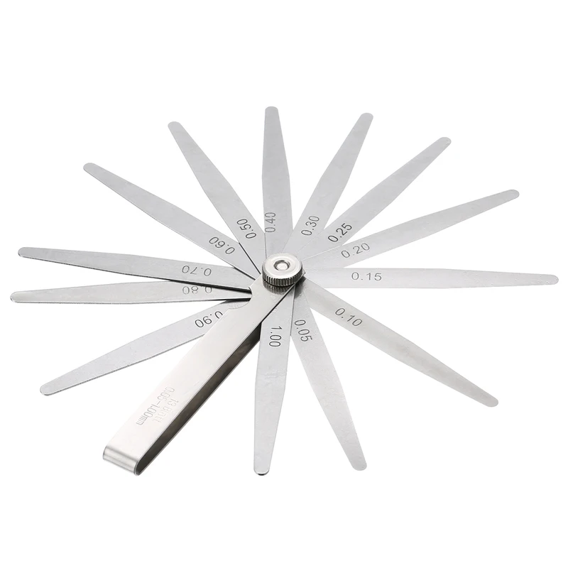 

Metric 13 Blade Feeler Gauge Useful Measurement Tool 0.05mm-1mm Thickness Gap Metric Filler Feeler Gauge Tool