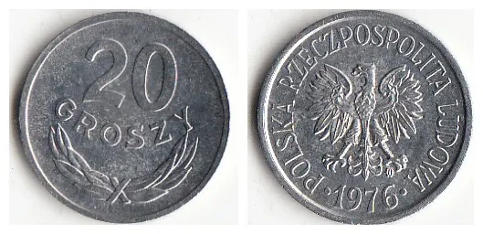 Poland 20 Grosz Набор монет старый выпуск Европейский ЕС 100% настоящая и оригинальная