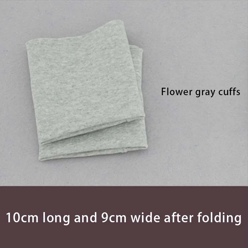 flower gray 1 пара, хлопковая трикотажная ребристая ткань, манжета из ткани для самостоятельного изготовления брюк, куртка, пальто, хлопковые эластичные мягкие запонки - Цвет: flower gray