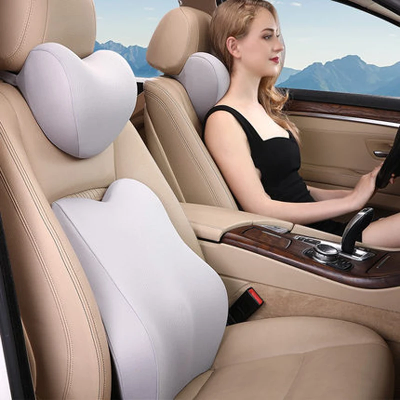 3D подушка для сиденья автомобиля наборы подушек шеи хлопковая поддержки талии