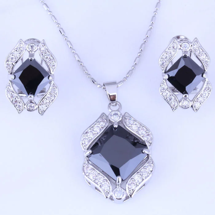 Ожерелье/кулон/серьги-гвоздики с фианитом | Украшения и аксессуары