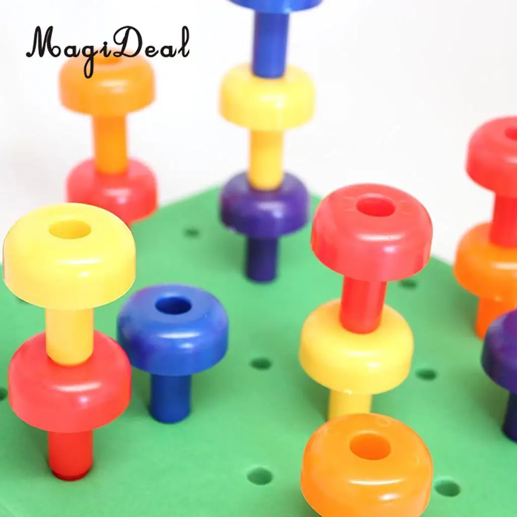 MagiDeal пластик Сортировка Pegboard дорожные игрушки дети ребенок играть 30 колышков