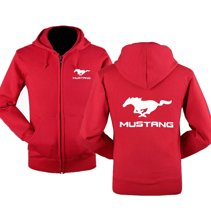 Модная толстовка с логотипом машины Mustang мужская капюшоном весна осень флисовая