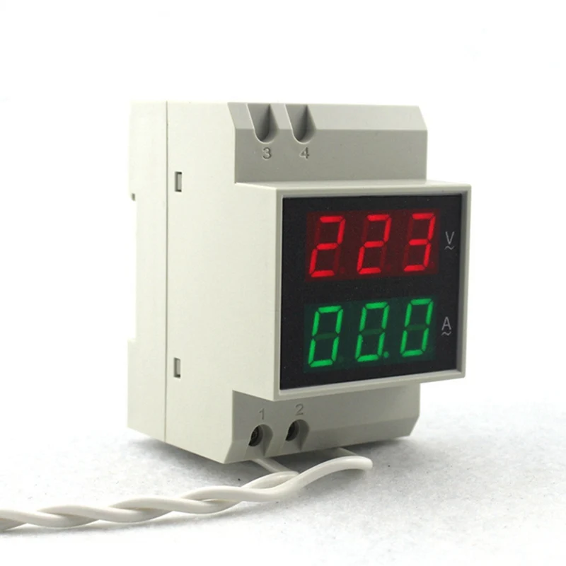 Din рейка AC80 300V AC200 450V 0 1 99.9A Напряжение Ток Панель тестер двойной светодиодный