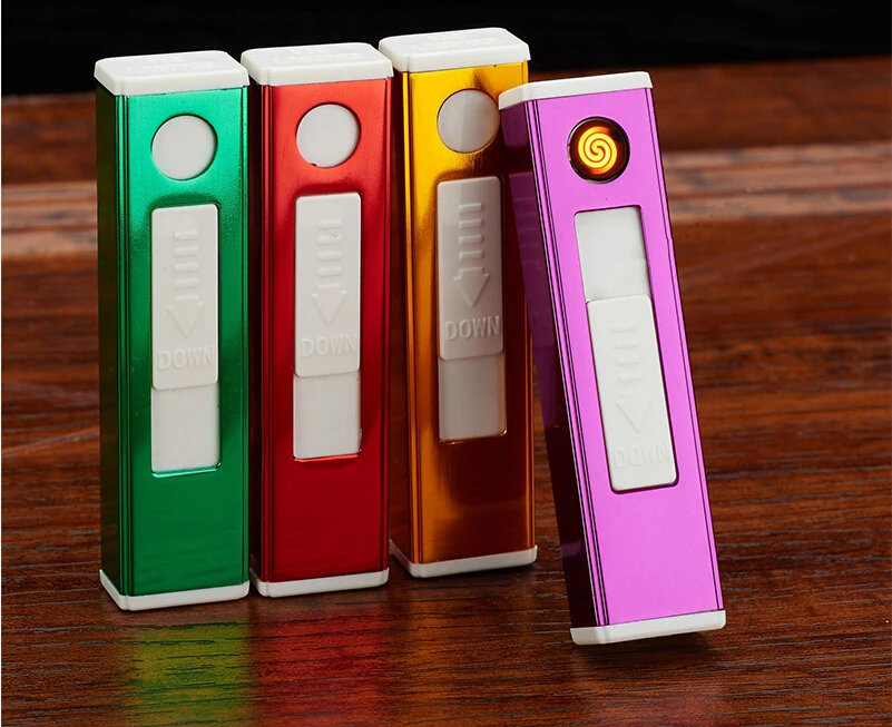 Новинка 2019 прямоугольная зажигалка с USB Электронная заряжаемая батарея