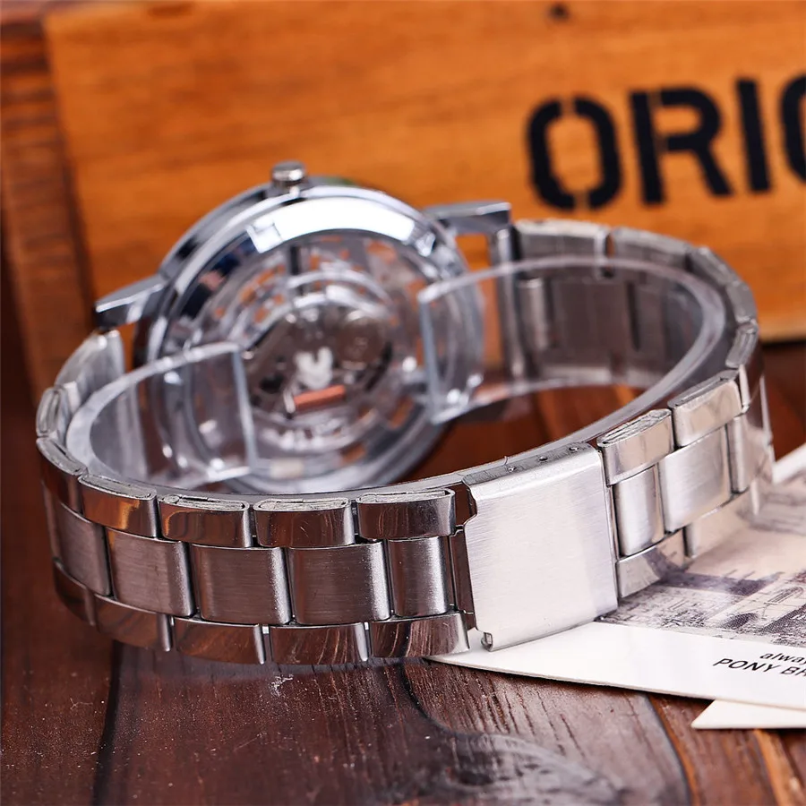 Модные мужские Роскошные Брендовые Часы в римском стиле со скелетом полые