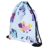 1 piece colorful unicorn horse corn printing backpack oxford beach bag casual teenage drawstring bag