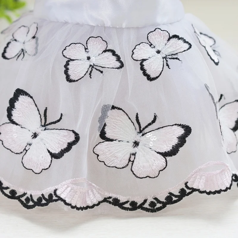 Платье с вышивкой в виде бабочки для собаки Сетчатое платье юбкой тюлевые платья