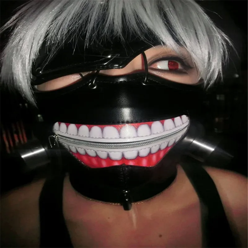 Новые стили Токио вурдалак 2 Kaneki Кен маска Регулируемая Молния маски кожа PU