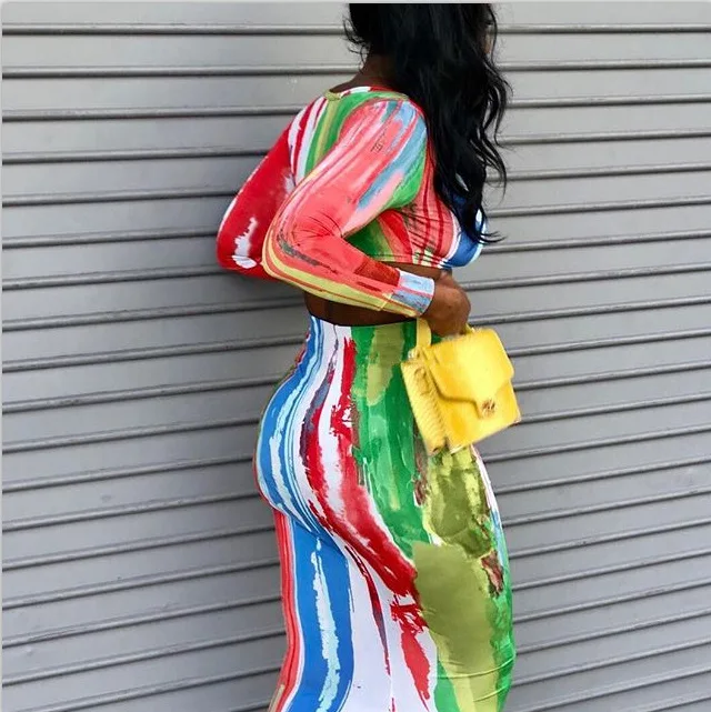 Женский комплект из 2 предметов Пляжное облегающее платье с круглым вырезом и