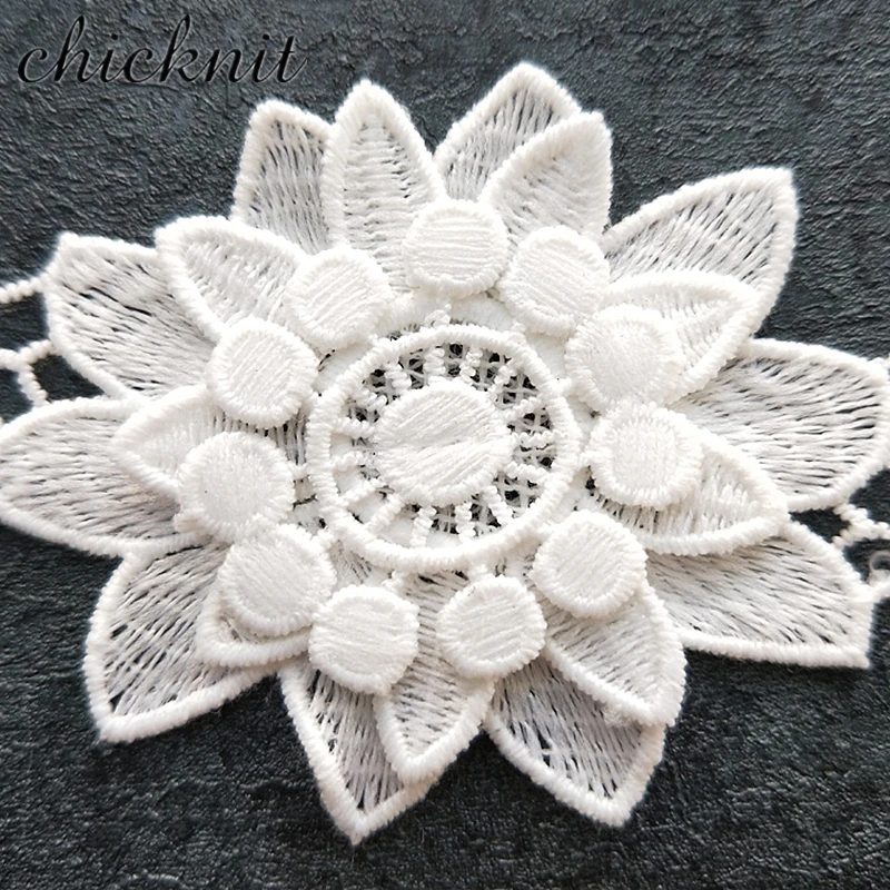 Кружевная вышивка с цветочной 3D вышивкой 7 см|3d lace|lace embroiderylace accessories |