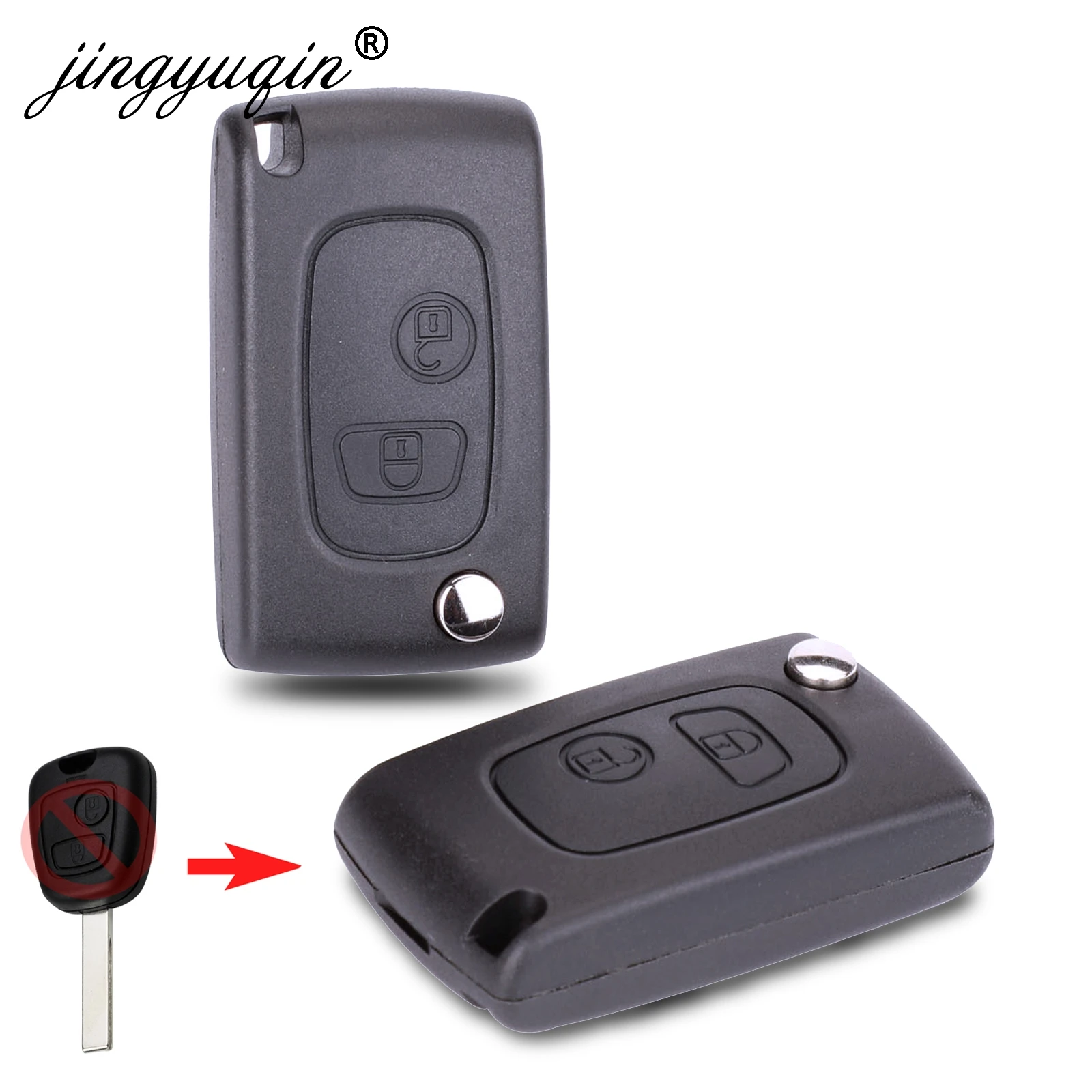 Jingyuqin VA2/HCA модифицированный флип чехол для автомобильного ключа Citroen C1 C2 C3 C4 Xsara