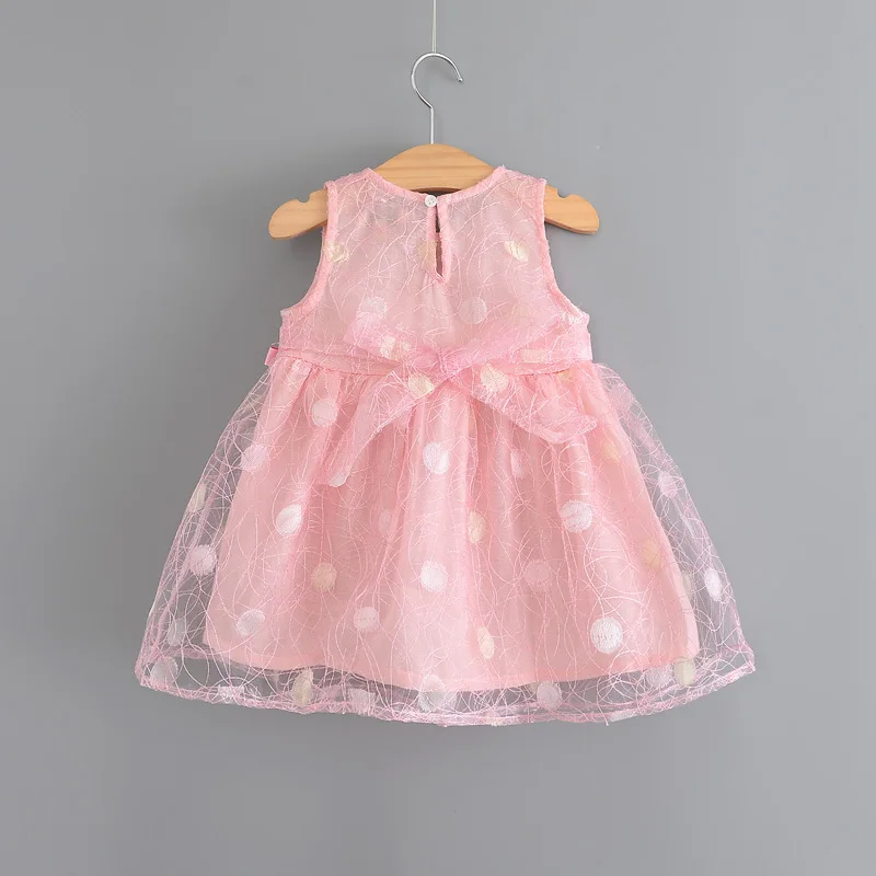 2017 summer girl dress new Princess dresses kids clothing corsage yarn girls clothes sleevelss dot beautiful | Детская одежда и