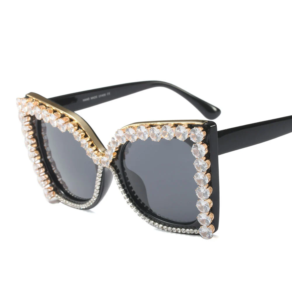 

Brand Baroque Style Fashion Women Glasses Crystals Sunglass Bling Rhinestones Women Sun Glasses 2018 UV400 Gafas De Sol Mujer