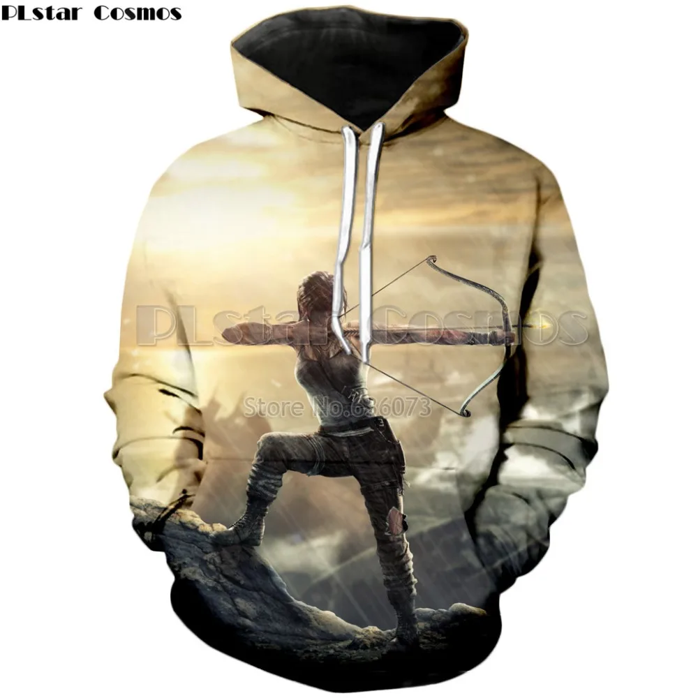 PLstar Cosmos классические игры Tomb Raider Hoodie Модный женский мужской свитер с капюшоном Heroine Lara Croft 3d печать Hoody