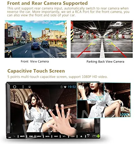 Front & Rear Camera + Android 6.0 Car DVD Player in dash 7'' Video Wifi Mirror link Automotive Audio GPS Navi Head Unit |