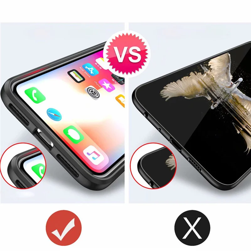 

Glossy Acrylic Hybrid Case Cover With Ring Holder For iPhone X 8 Plus XR XS MAX Car Magnetic Bracket Cover For iPhone 7 7plus 6