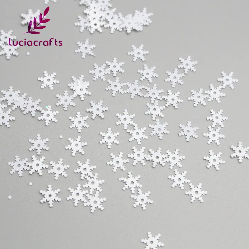 Lucia crafts 20 г/лот 8 мм прозрачный AB/белый Снежинка ПВХ блестки украшения для рождественской вечеринки DIY аксессуары ручной работы D0106