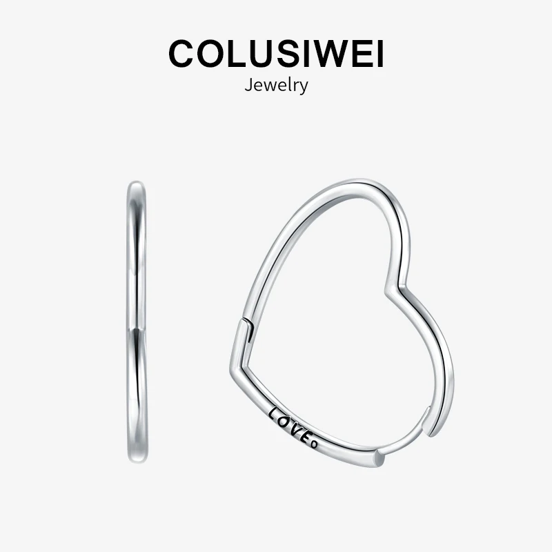 

Colusiwei New Sale 925 Sterling Silver Heart Love Shape Simple Hoop Earrings Fashion Earring For Women Party Fine Jewelry