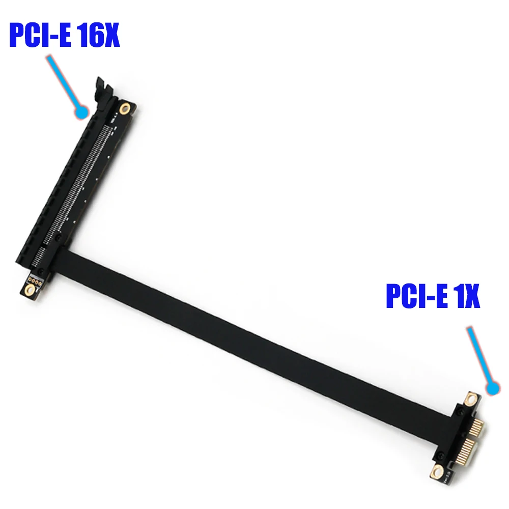 PCI E 1X к 16X адаптеру PCIe гибкий плоский Удлинительный кабель Express от 1 до 16 X адаптер