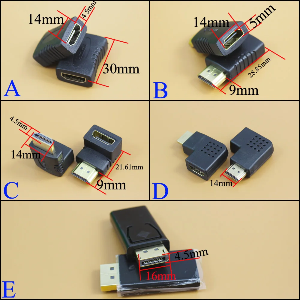 

YuXi Mini Micro Adapter Gold Plated Extender Converter Connector Kits for HDTV