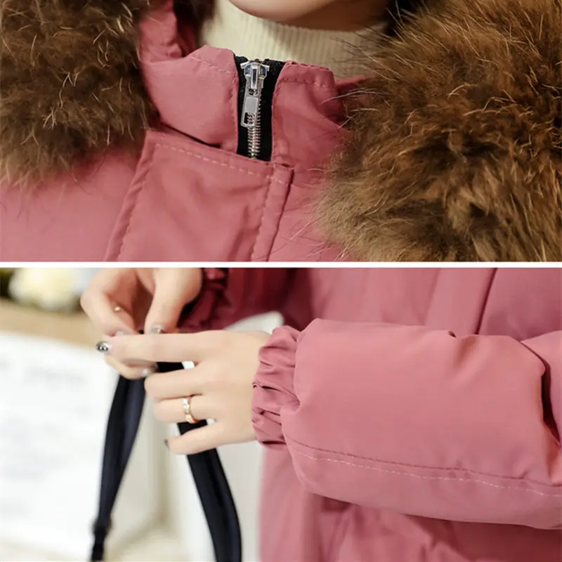 

2019 New Women Winter Cotton Jacket Fur Collar Hooded Coat Loose Padded Jacket Warm Outwear Ladies Casual Outer Cacaso AC163