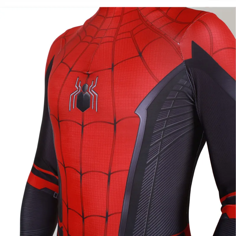 New Spider-Man away from home role-playing costume Peter Parker Zentai suit bodysuit adult spiderman superhero ball jumpsuit |