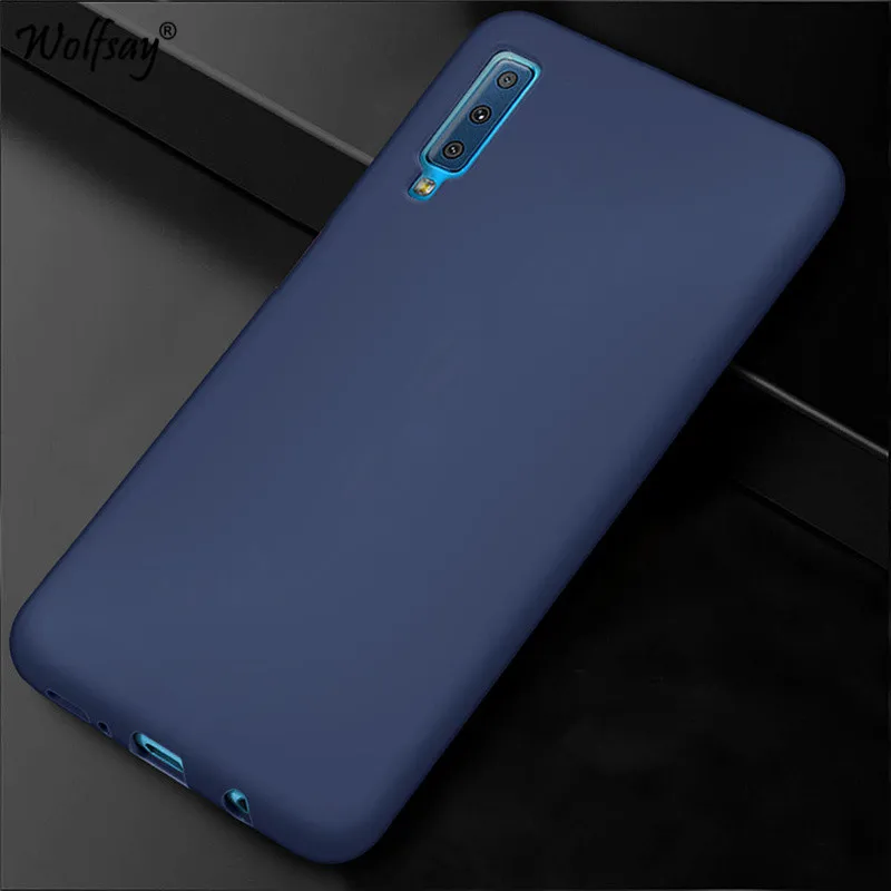 Чехол для Samsung Galaxy A7 2018 мягкий матовый защитный чехол из ТПУ телефона бампер |