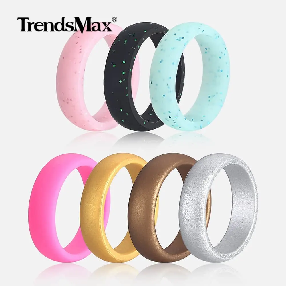 Trendsmax 7 шт./лот штабелируемое Силиконовое кольцо гипоаллергенные спортивные