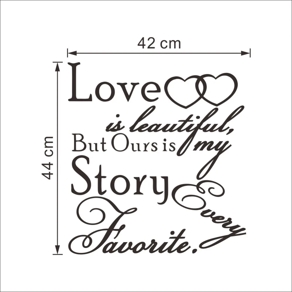 Love story Красивая домашняя Цитата 8392 наклейки на стену спальни Съемные Виниловые