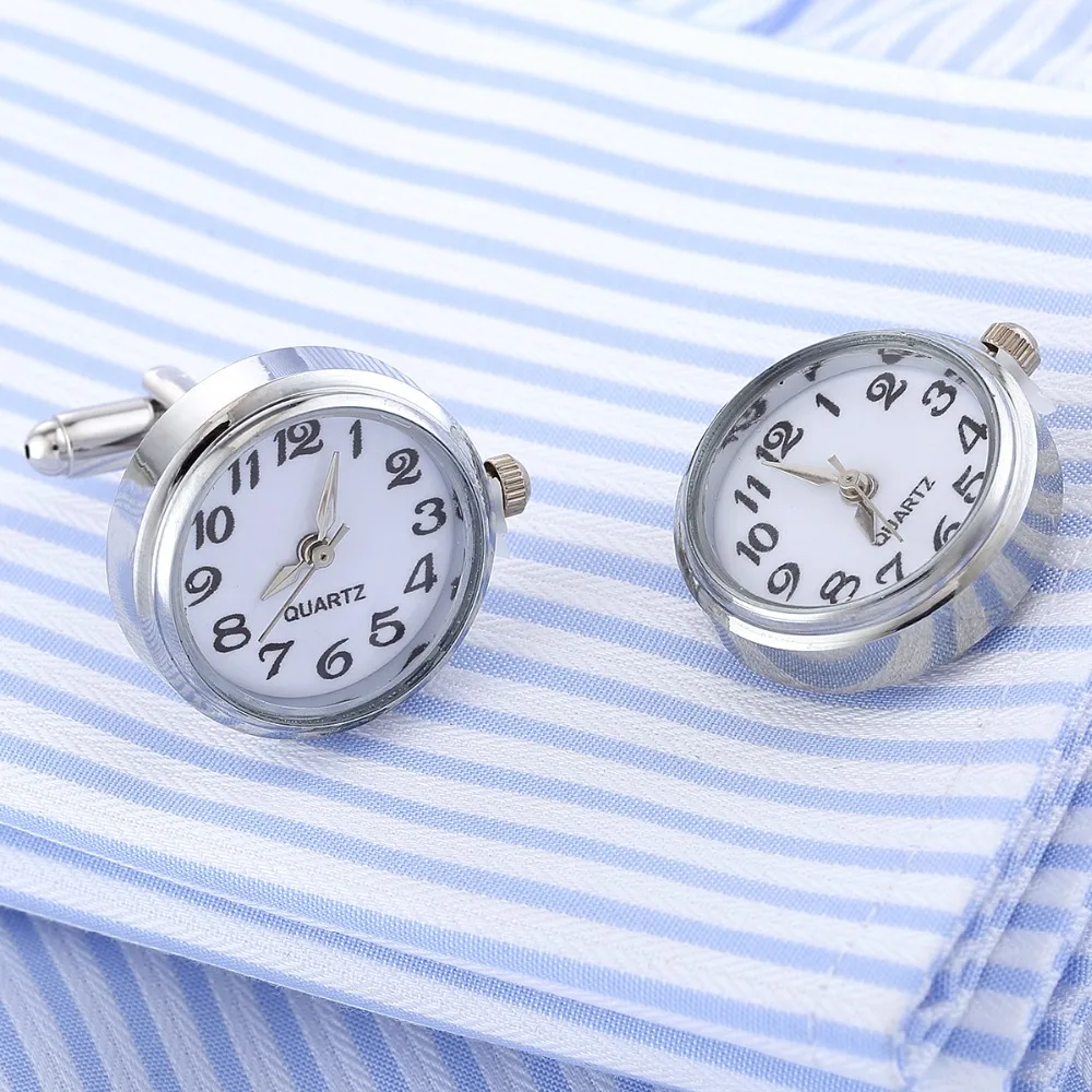 2018 Stainless Steel Watch Cufflinks VAGULA Clock Cuff links With Battery Machine Core Mechanical Gemelos Drop Ship 328 | Украшения и