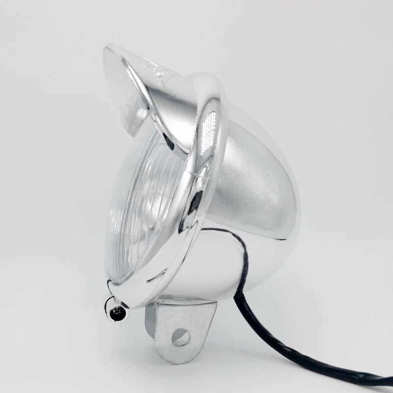 

Sansour 2pcs x Chrome 4" Motorcycle Headlight Head Light For Harley for Triumph etc Free Shipping