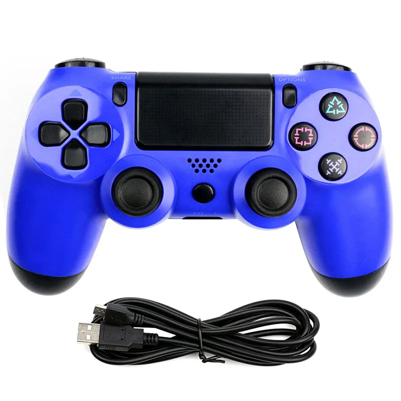 Blue Проводной игровой контроллер для PS4 DualShock Вибрационный джойстик геймпады, совместимые с playstation 4 - Цвет: Blue