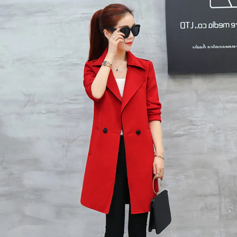 Весенне-осенний высококачественный Женский Хлопковый тренч корейское тонкое