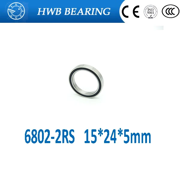 Бесплатная доставка 2 шт. Керамический шарикоподшипник 6802 2RS Si3N4 с резиновым