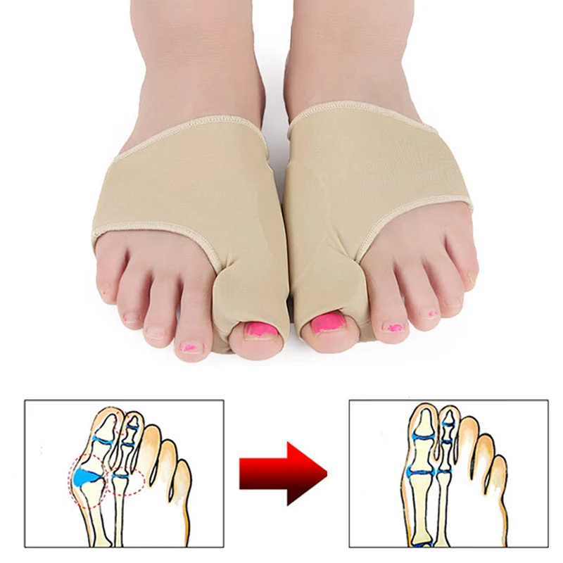 Toe Corrector Foot Care Bunion Corrector Hallux Valgus Gel Pads Stretch Silicone Foot Protector Nylon Toe Separator Orthopedic
