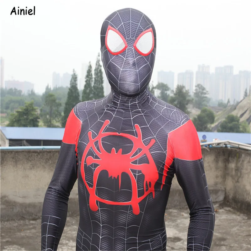 Miles Morales маска Питера Паркера маскарадный костюм супергероя зентай для взрослых