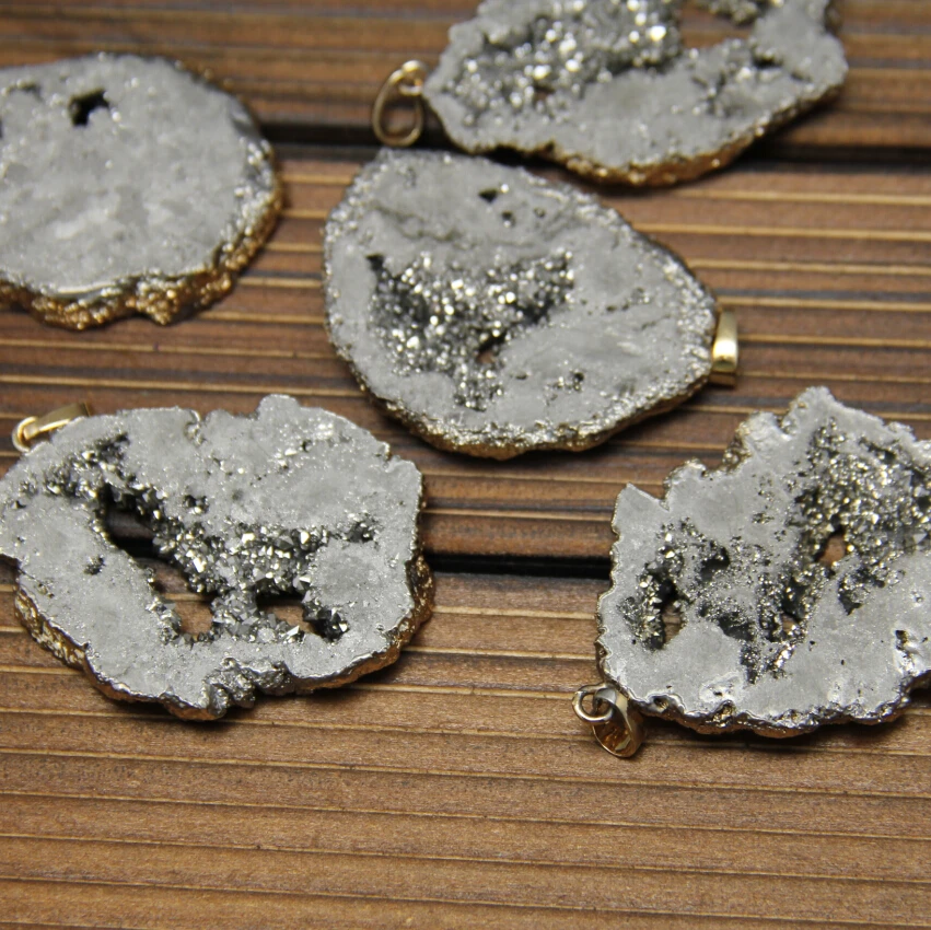 5 шт./лот Ремесло Ювелирные изделия из друзы подвески натуральные камни Титан