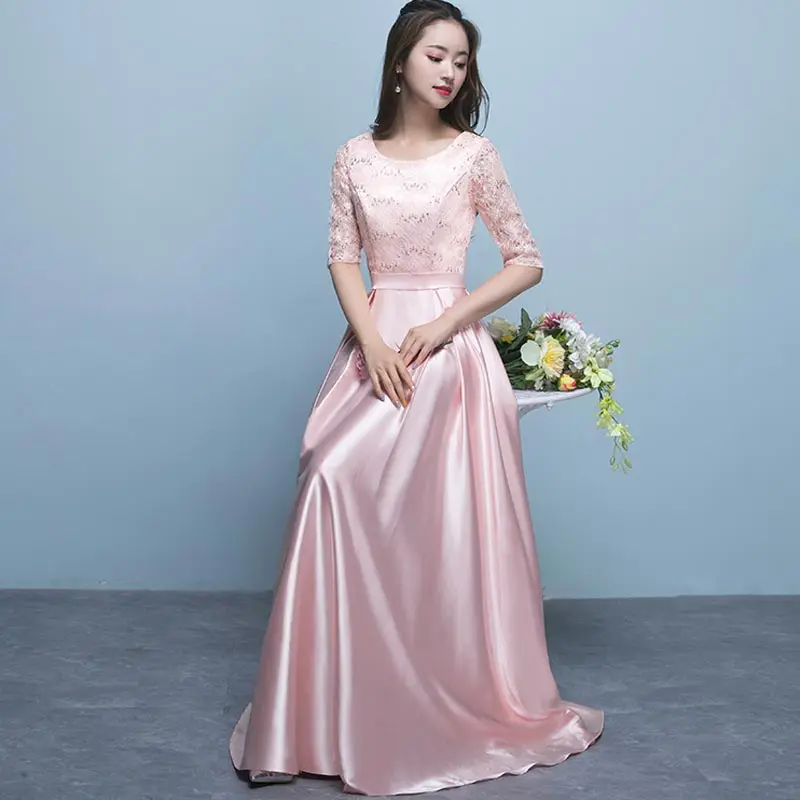 FADISTEE New arrival Vestido De Festa Long Evening Dress Bride Party Prom Dresses sequins lace A-line sexy simple half sleeves | Свадьбы и