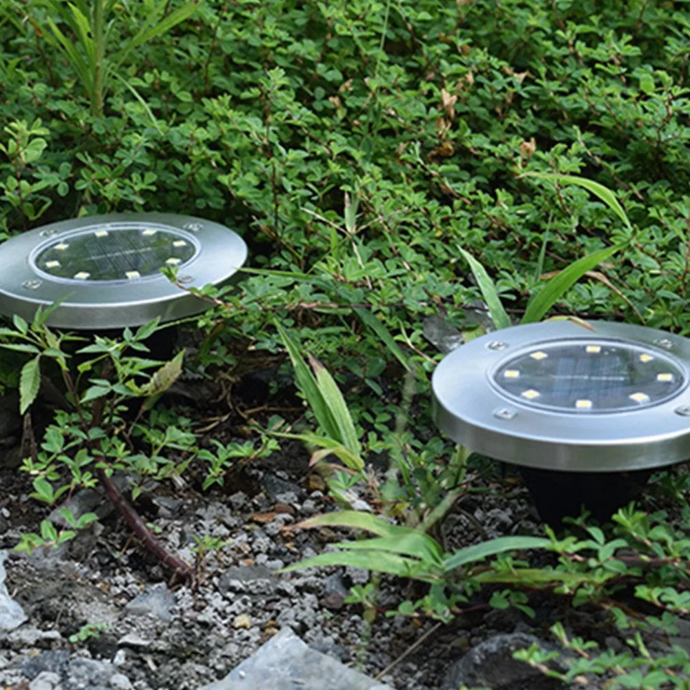 Высокое качество 8 LED Солнечная энергия похороненный свет под заземлением лампа