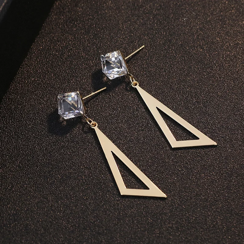 Серьги подвески женские летние цвета розового золота в Корейском