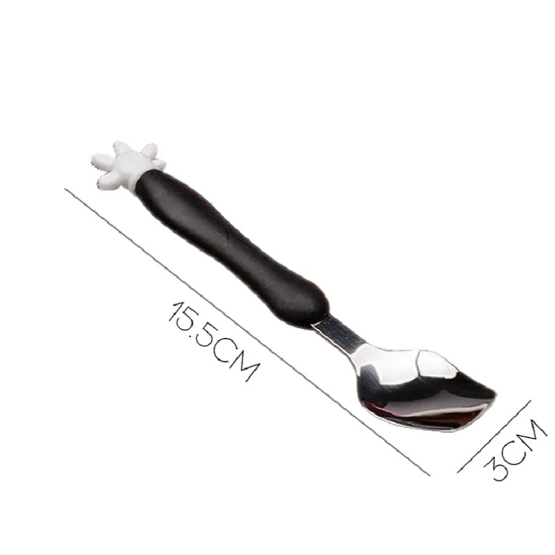 Новая Милая портативная безопасная посуда вилка для кормления детей маленькая