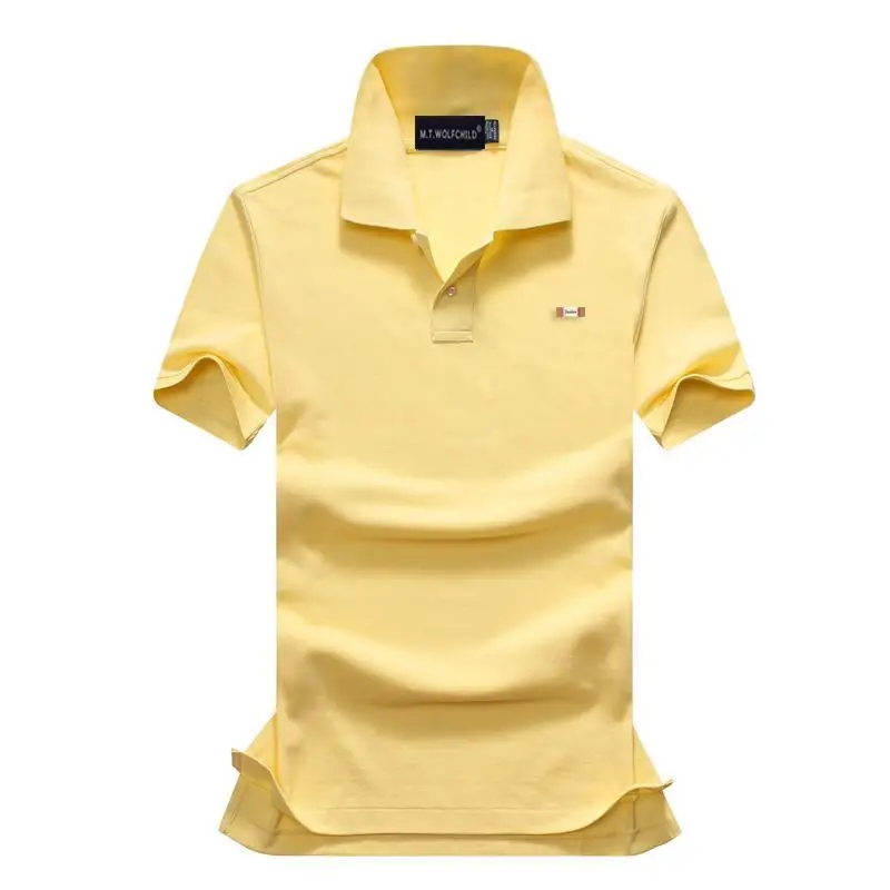 Мужские рубашки поло с коротким рукавом повседневные однотонные из 100% хлопка XS 4XL