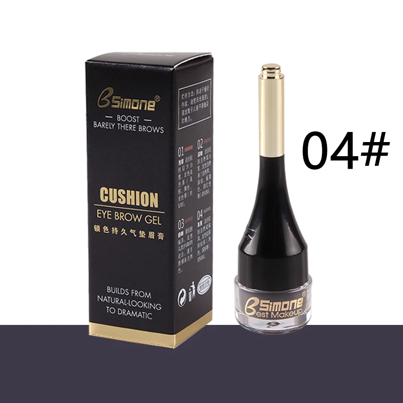 04 Gray black Новое поступление, Профессиональный гель для бровей, 4 цвета, высокий оттенок бровей, макияж бровей, коричневый гель для бровей,, с кистью, инструменты TSLM2 - Цвет: 04 Gray black