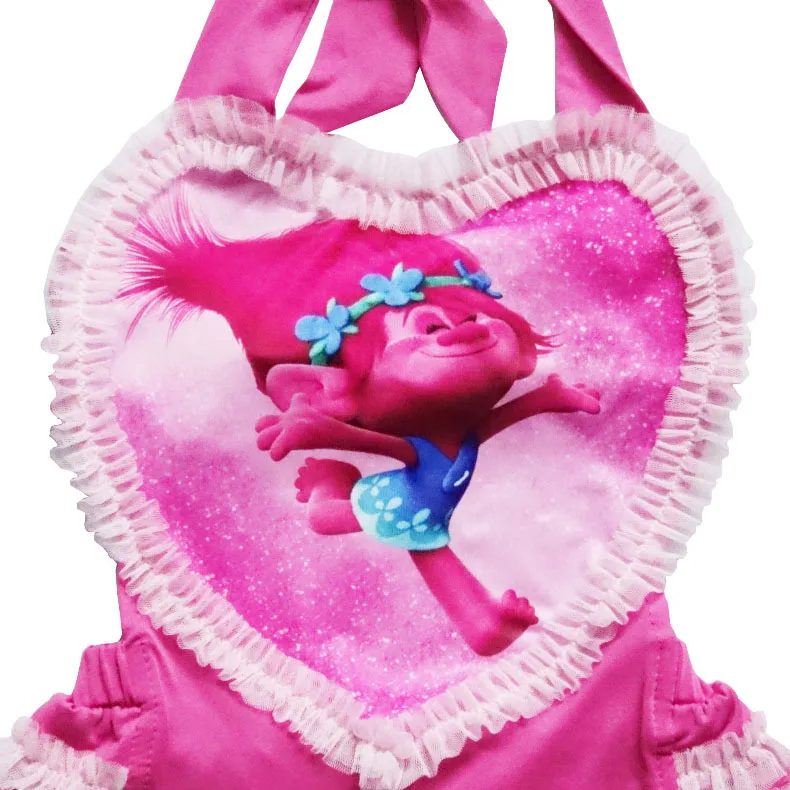 One Piece Swimsuit for Girls Cute Heart Trolls moana Lace Children's Cosplay Costume | Детская одежда и обувь