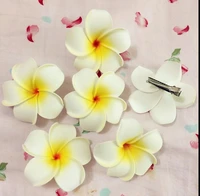 30 wholesale large 8cm white hairpins for women foam hawaiian plumeria flower frangipani flower bridal hair clip for girls