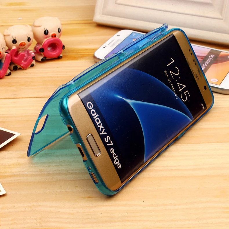 Силиконовый чехол-книжка для samsung Galaxy S5 S6 S7 Edge S8 Plus Note 5 4 3, мягкий прозрачный чехол из ТПУ, прозрачный чехол
