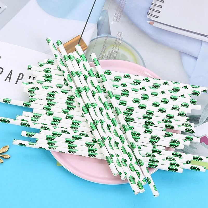 25 шт. тропические соломинки для декоривечерние пальмовых листьев|Одноразовая